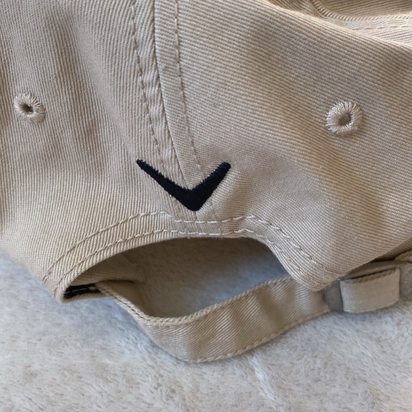 Callaway Golf khaki cotton embroidered brim baseball hat NWOT One Size - Picture 3 of 8